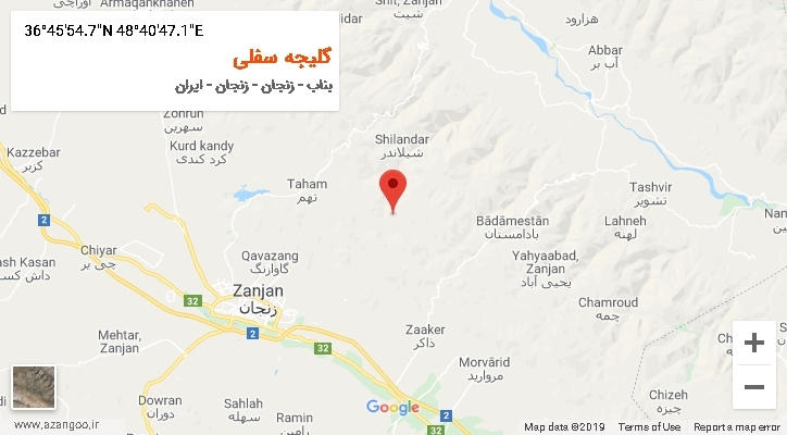 روستای گلیجه سفلی بر روی نقشه