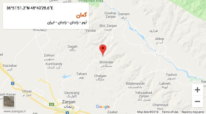 روستای گمان بر روی نقشه