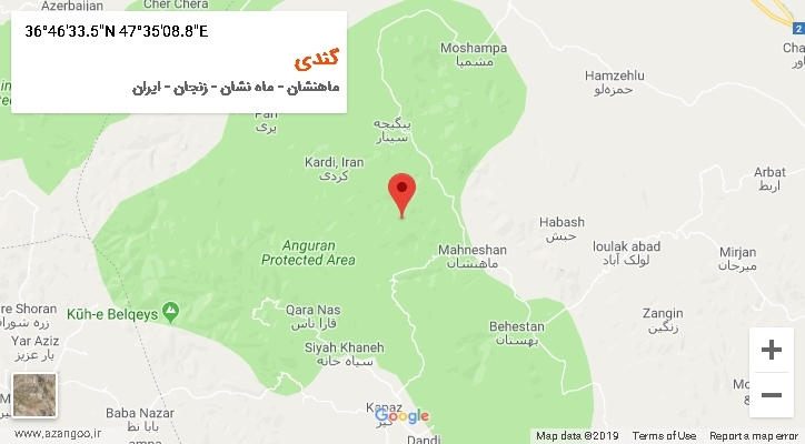 روستای گندی بر روی نقشه