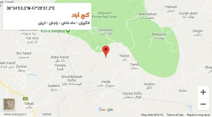 روستای گنج آباد بر روی نقشه
