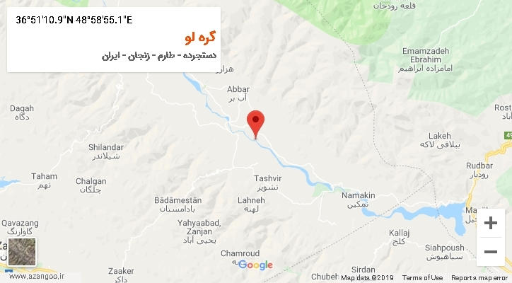 روستای گره لو بر روی نقشه