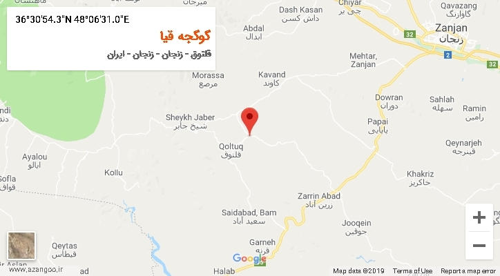 روستای گوگجه قیا بر روی نقشه