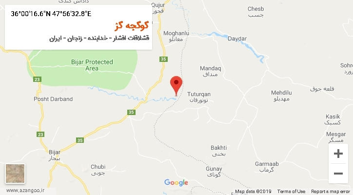 روستای گوگجه گز بر روی نقشه