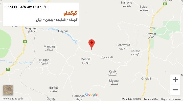 روستای گوگشلو بر روی نقشه