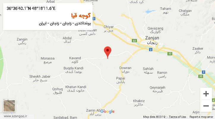 روستای گوجه قیا بر روی نقشه