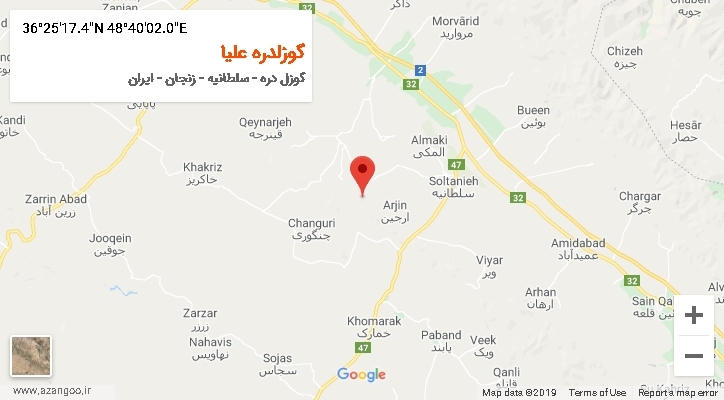روستای گوزلدره علیا بر روی نقشه