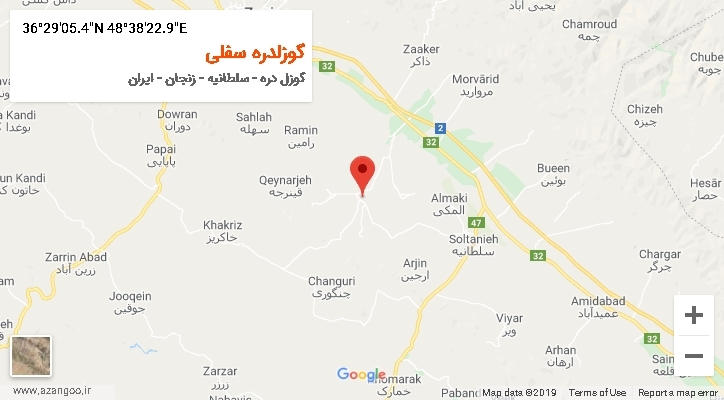 روستای گوزلدره سفلی بر روی نقشه