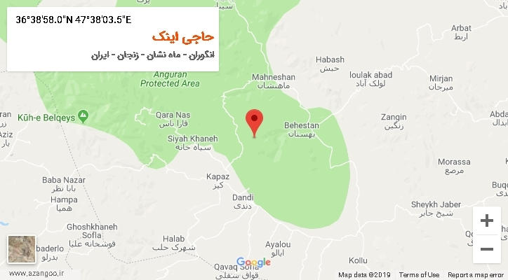 روستای حاجی اینک بر روی نقشه