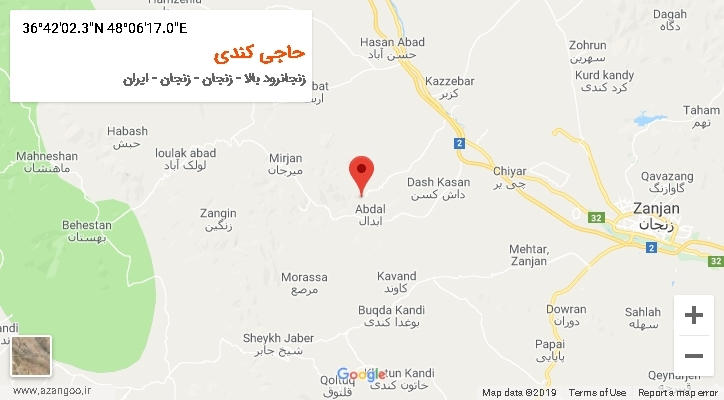روستای حاجی کندی بر روی نقشه