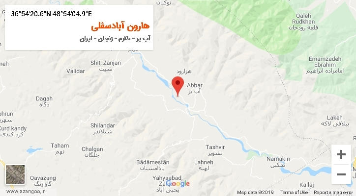 روستای هارون آبادسفلی بر روی نقشه