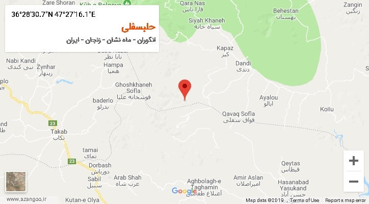 روستای حلبسفلی بر روی نقشه