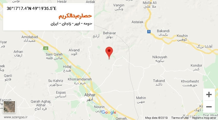 روستای حصارعبدالکریم بر روی نقشه