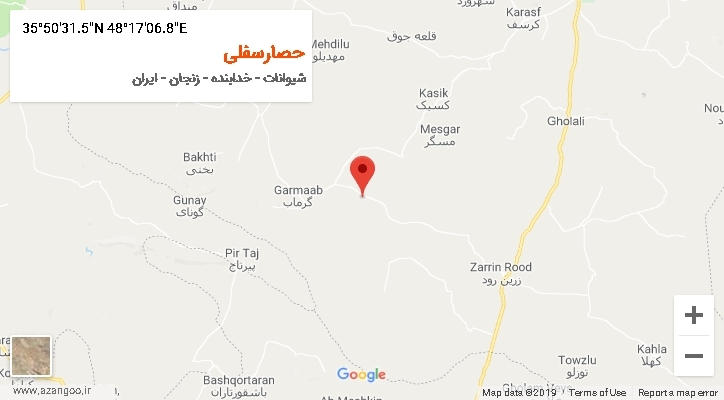 روستای حصارسفلی بر روی نقشه