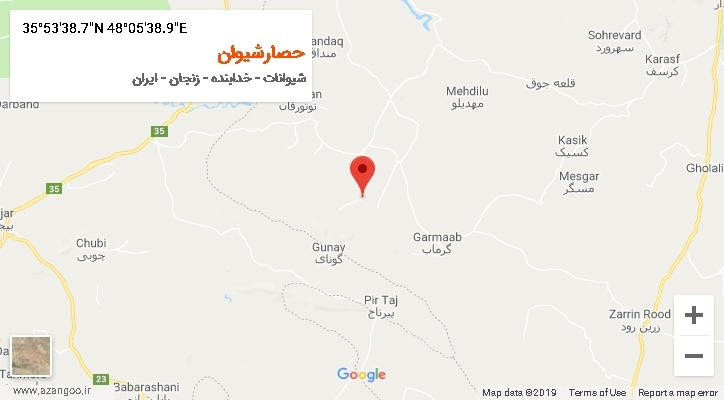 روستای حصارشیوان بر روی نقشه