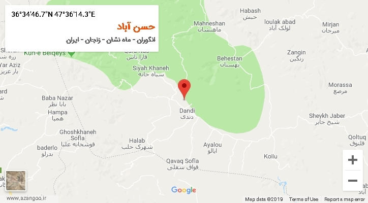 روستای حسن آباد بر روی نقشه