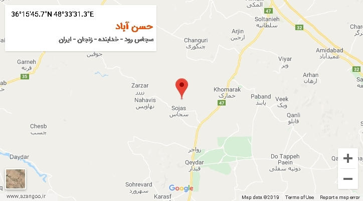 روستای حسن آباد بر روی نقشه