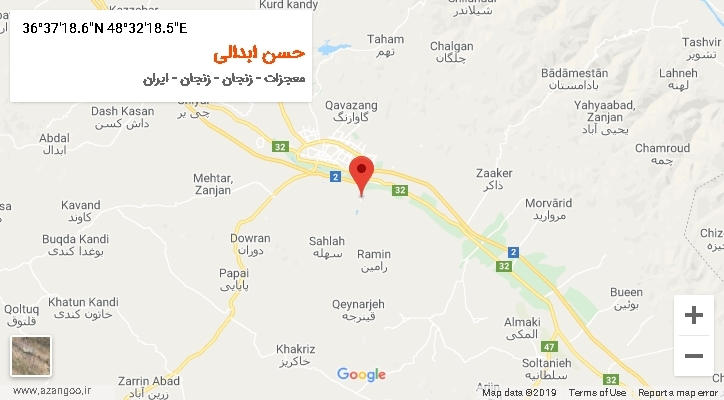 روستای حسن ابدالی بر روی نقشه