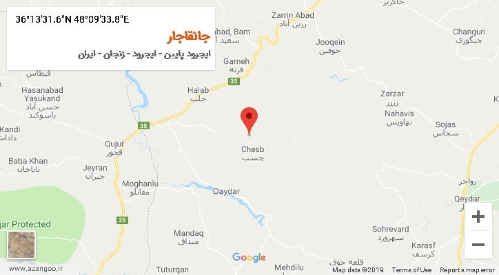 روستای جانقاجار بر روی نقشه