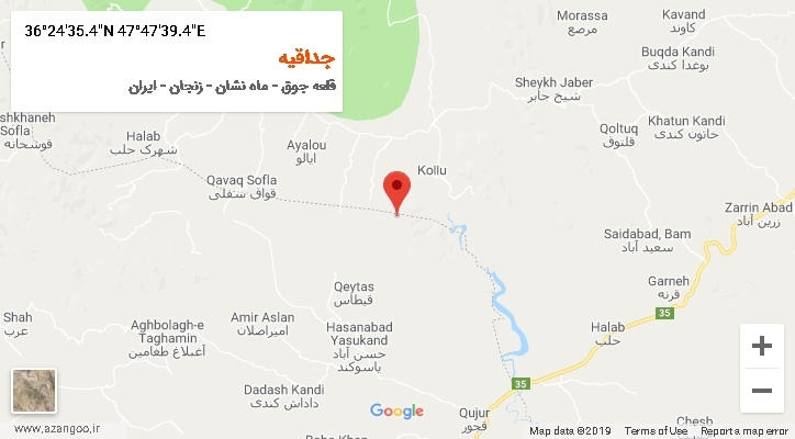 روستای جداقیه بر روی نقشه