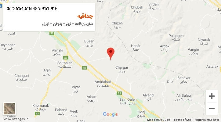 روستای جداقیه بر روی نقشه