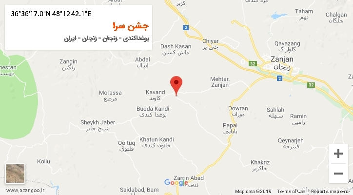 روستای جشن سرا بر روی نقشه