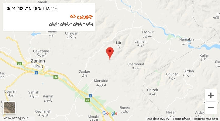 روستای جورین ده بر روی نقشه