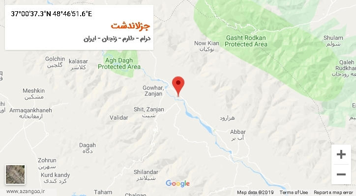 روستای جزلاندشت بر روی نقشه
