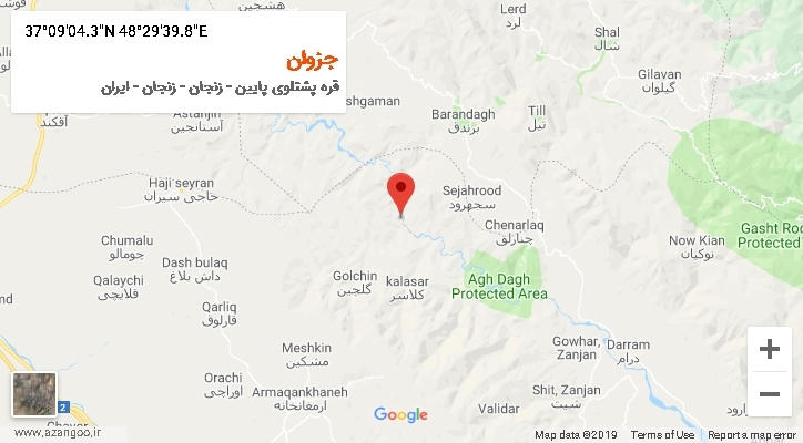 روستای جزوان بر روی نقشه