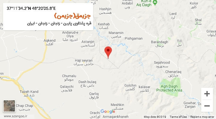 روستای جزیمق(جزیمن) بر روی نقشه