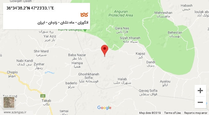 روستای کاکا بر روی نقشه