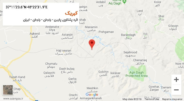 روستای کبریک بر روی نقشه