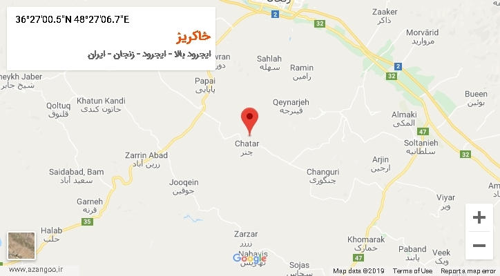 روستای خاکریز بر روی نقشه