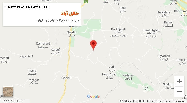 روستای خالق آباد بر روی نقشه