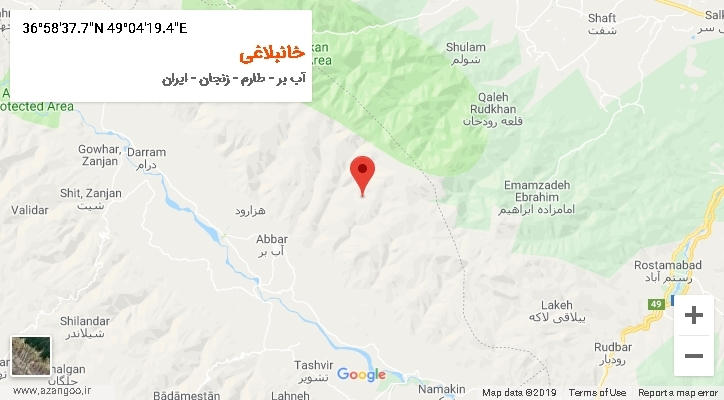 روستای خانبلاغی بر روی نقشه
