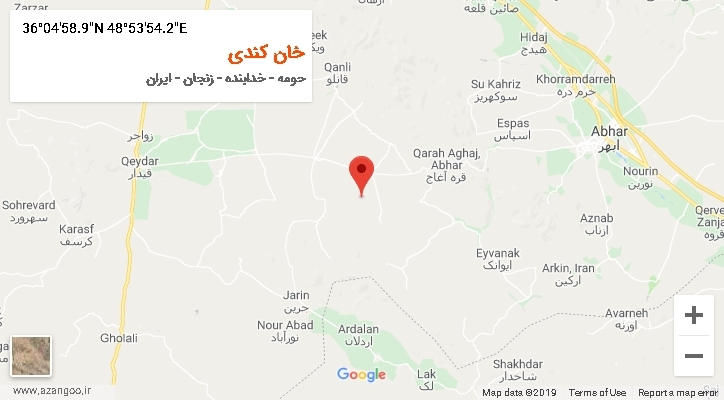 روستای خان کندی بر روی نقشه