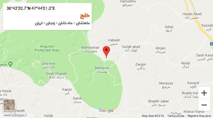 روستای خلج بر روی نقشه