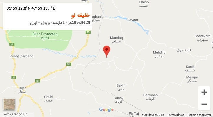 روستای خلیفه لو بر روی نقشه