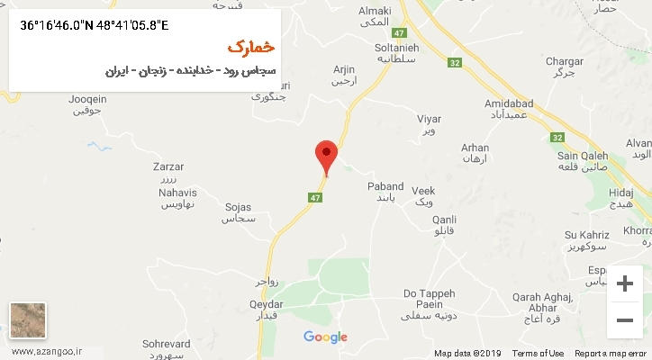 روستای خمارک بر روی نقشه