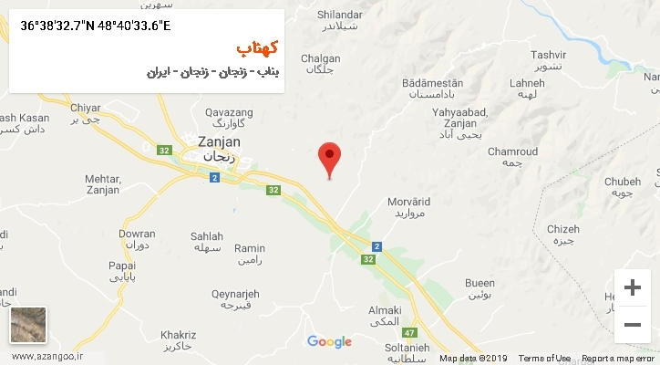 روستای کهناب بر روی نقشه