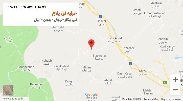 روستای خرابه اق بلاغ بر روی نقشه