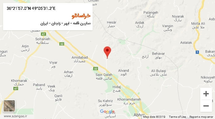 روستای خراسانلو بر روی نقشه