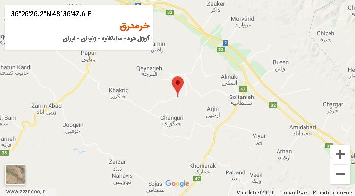 روستای خرمدرق بر روی نقشه
