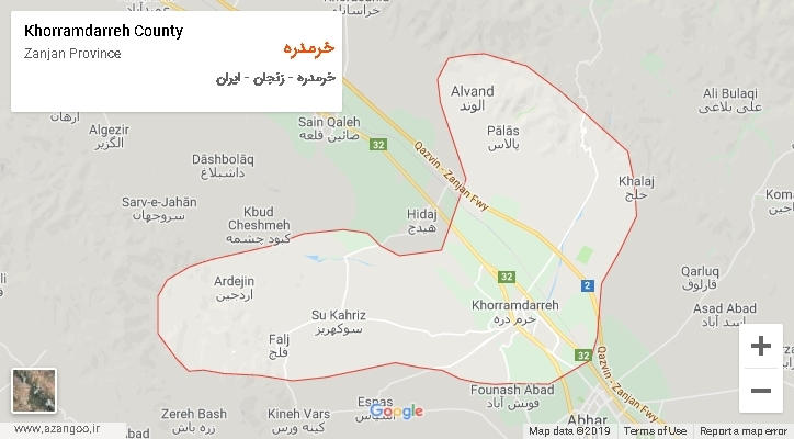 دهستان خرمدره بر روی نقشه