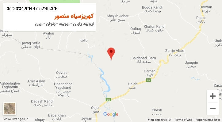 روستای کهریزسیاه منصور بر روی نقشه