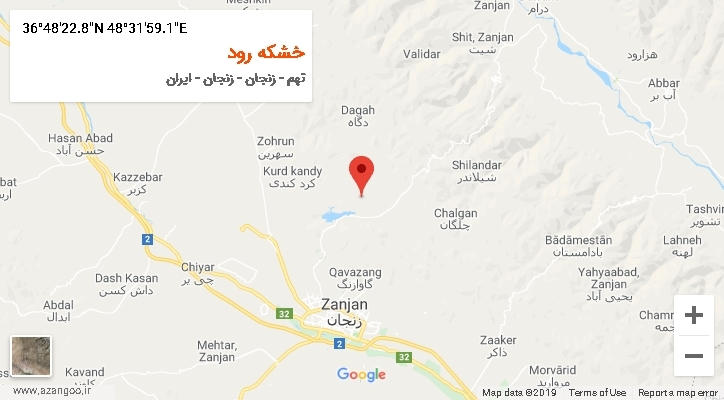 روستای خشکه رود بر روی نقشه