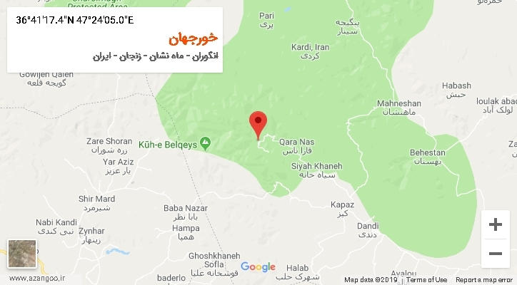 روستای خورجهان بر روی نقشه