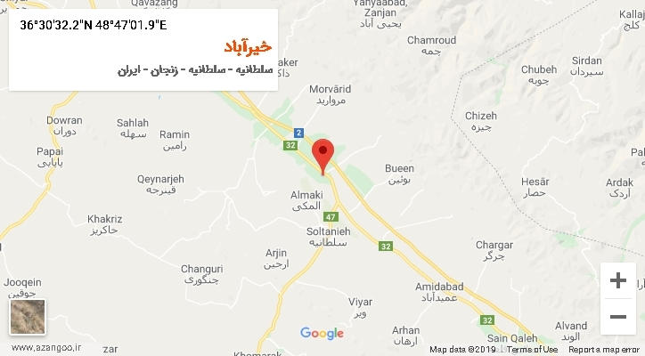 روستای خیرآباد بر روی نقشه