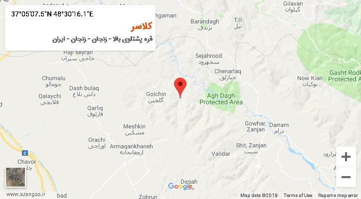 روستای کلاسر بر روی نقشه