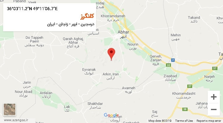 روستای کلنگرز بر روی نقشه