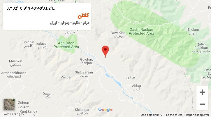 روستای کلتان بر روی نقشه
